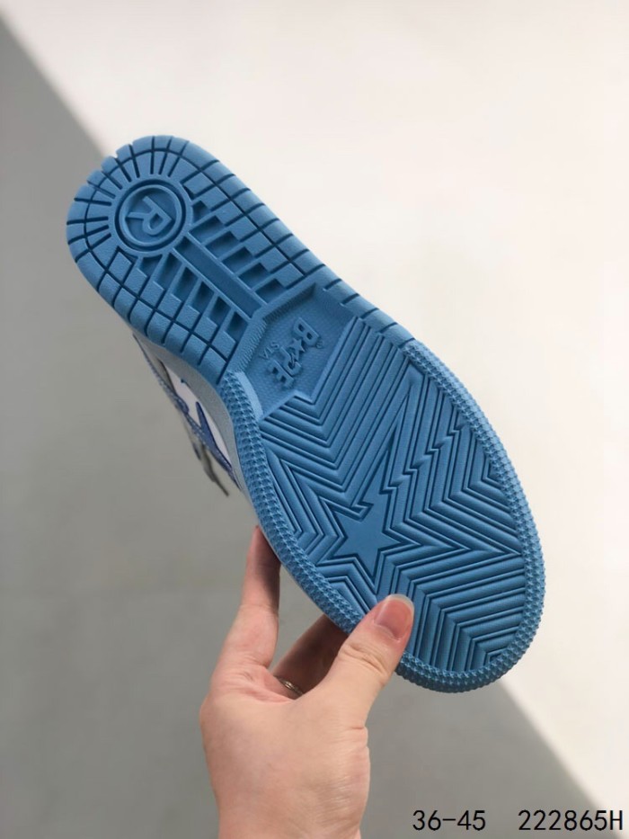 Kraft leather gradient blue purple low top sneakers