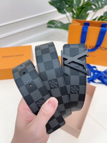 1:1 quality version Matte Black Buckle Plaid Belt 28816169