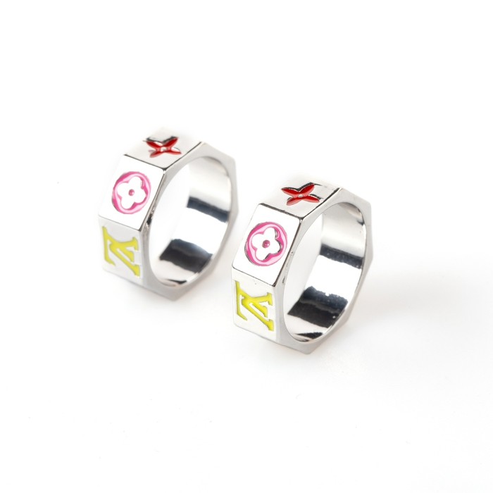 Monogram Floral Multi-faceted Metal Ring 28622669