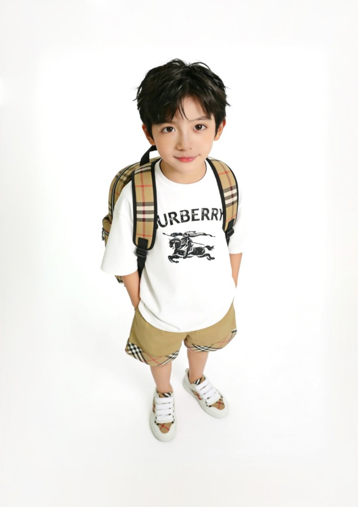 Equestrian Knight Logo Print Cotton T-Shirt for Kids 3 Colors 29010793