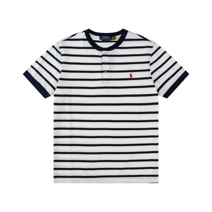 28270255 Embroidered Logo Henley Collar polo shirt 4 colors