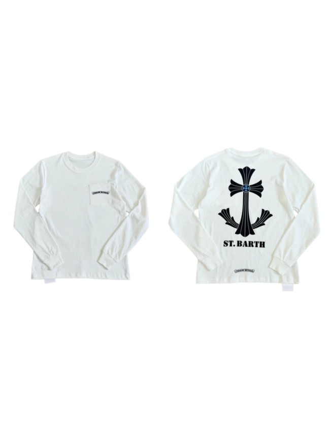 1:1 quality version Saint Barts Cross Anchor Print Long Sleeve T-Shirt 29045260