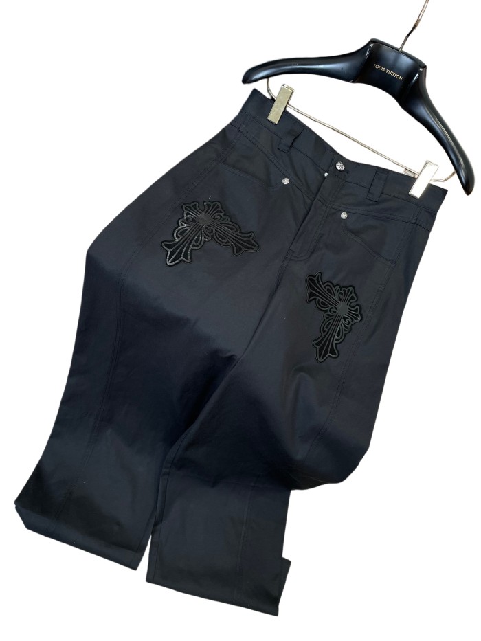 1:1 quality version Sterling Silver Cross Patch Wide-Leg Cargo Pants 28937967