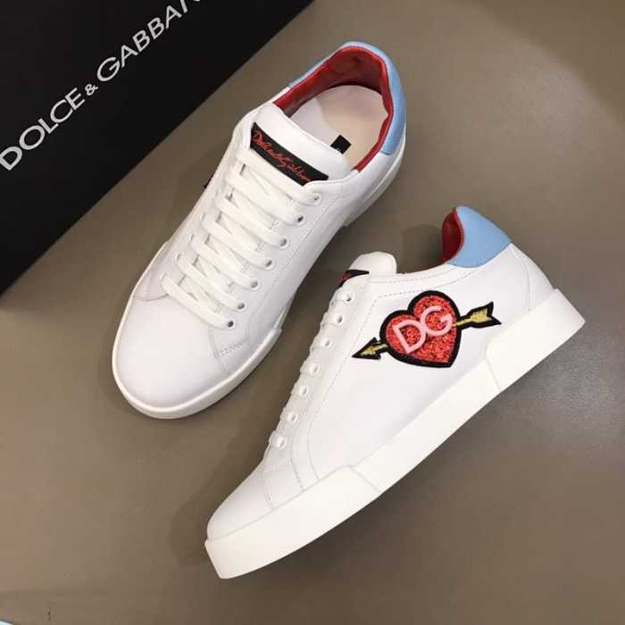 DOLCE    G@BB@N@ WHITE HEART SNEAKERS   DG31