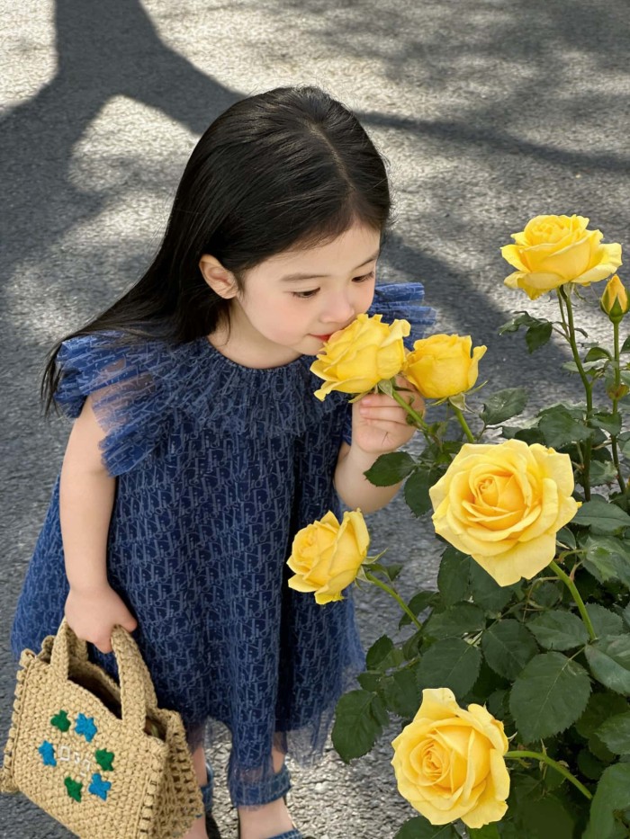 Tulle Dress with Ruffled Neck & Flutter Sleeves for Kids 29008833