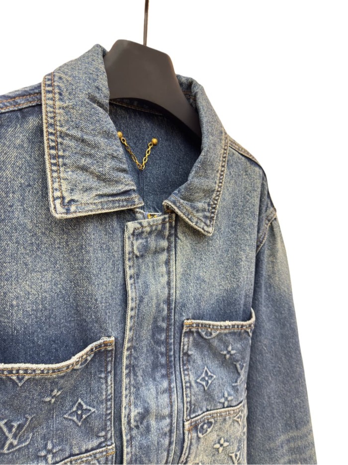 1:1 quality version Embroidered Patch Pocket Denim Jacket 28687456