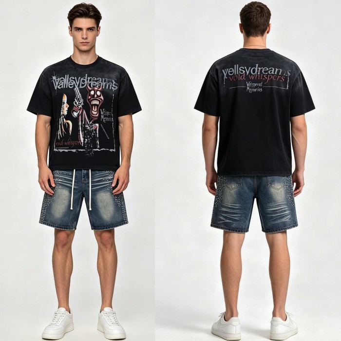 Vintage Devil Gun Graphic Grunge Streetwear T-Shirt 28978064