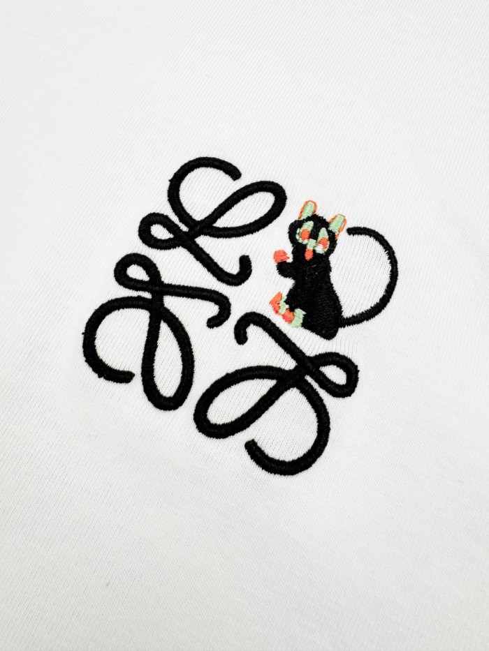 1:1 quality version L0ewe x Louis W@in Embroidered Logo Tee 2 colors 28759539