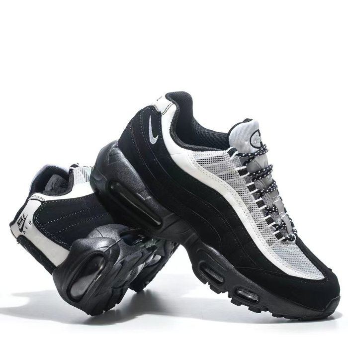 [plus-size shoes]Air Max 95 Black White Breathable Air Cushion Running Shoes 29045669