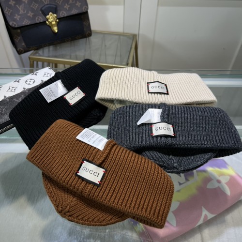 1:1 quality version Double G Logo Wool and Cashmere Knit Beanie 4 colors