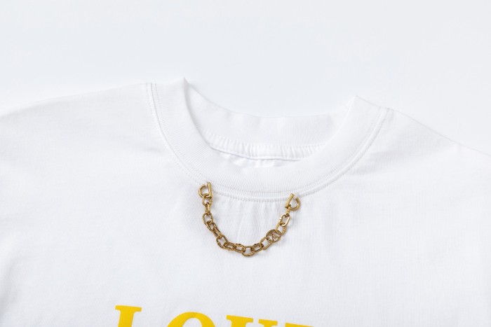 Metal Chain Neckline Logo Print T-Shirt for Kids 2 colors 29006083