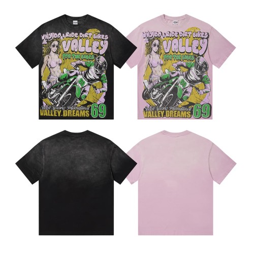 Motorcycle Girl Print Washed Tee 2 colors 29047374