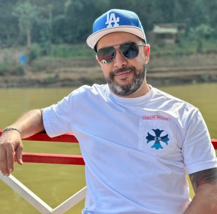 1:1 quality version Gradient Blue Cross Print Tee 2 colors 28969328