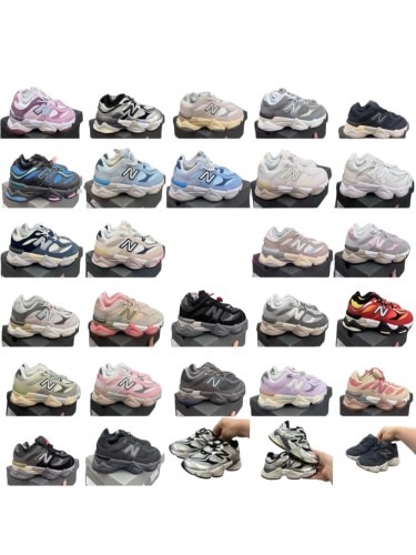 9060 Style Elastic Lace Retro Dad Sneakers for Kids 26 colors 29010964