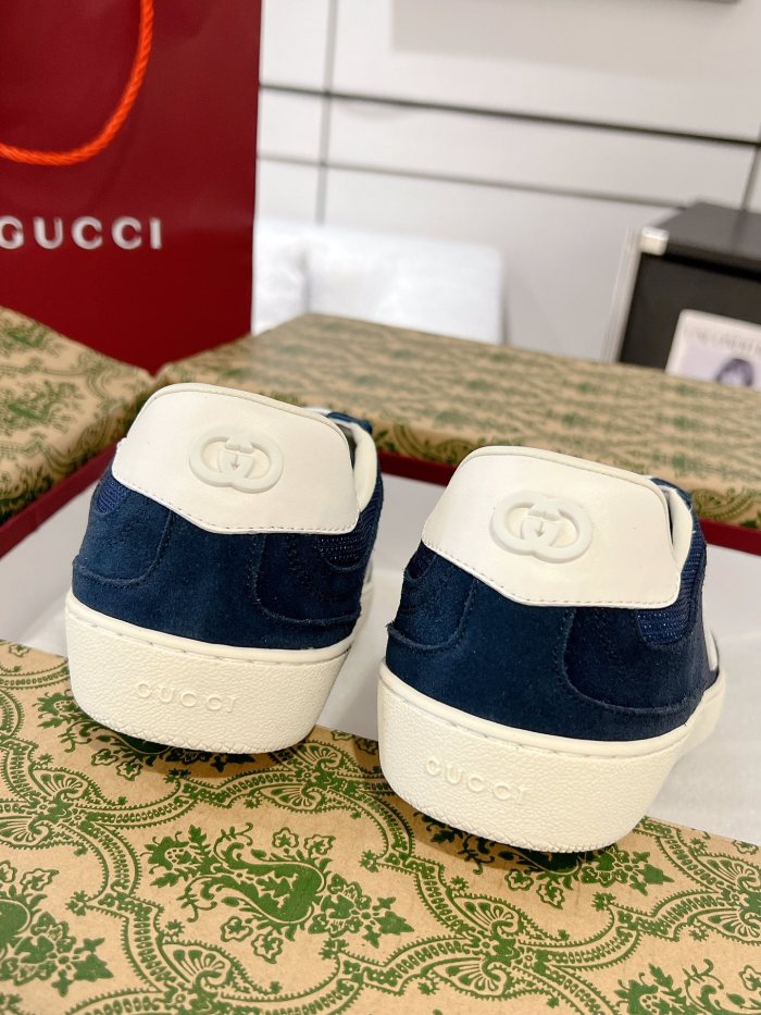 1:1 quality version Navy Blue Suede Canvas Low Top Sneakers Shoes 28974182