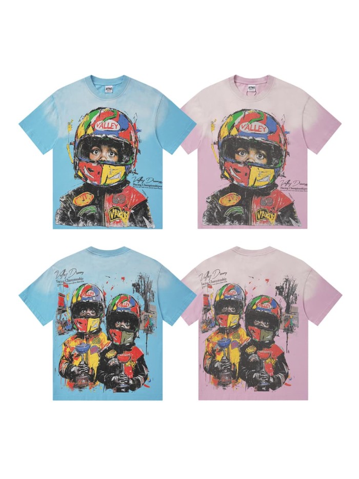 Racing Helmet Kid Print Washed Tee 2 colors 29047380