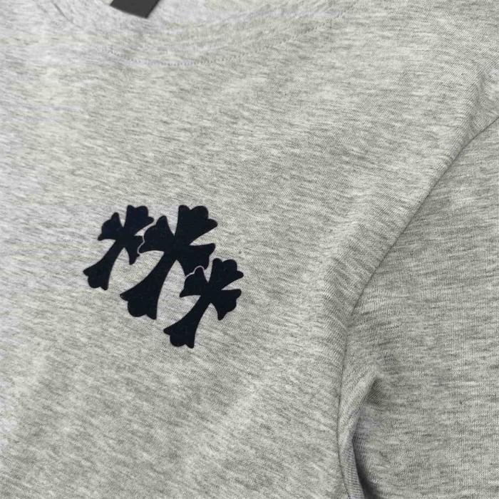 1:1 quality version Tokyo Paris Limited Embroidery Cross Flocked Cotton Long Sleeve T-Shirt 2 colors 29093461