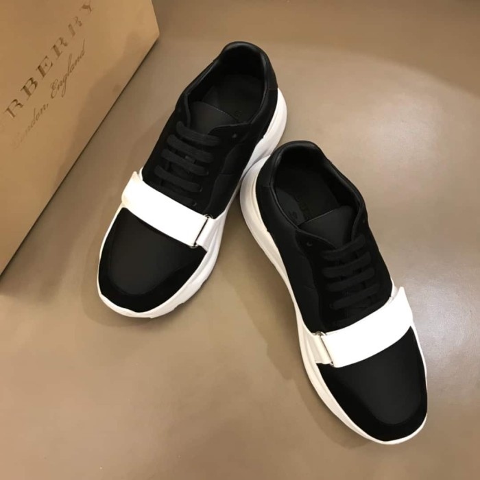 BURB5RRY SUEDE AND NEOPRENE HIGH-TOP SNEAKERS   BBR20