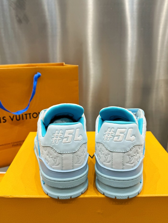 1:1 quality version Floral Logo Print Leather Sneakers 2 colors
