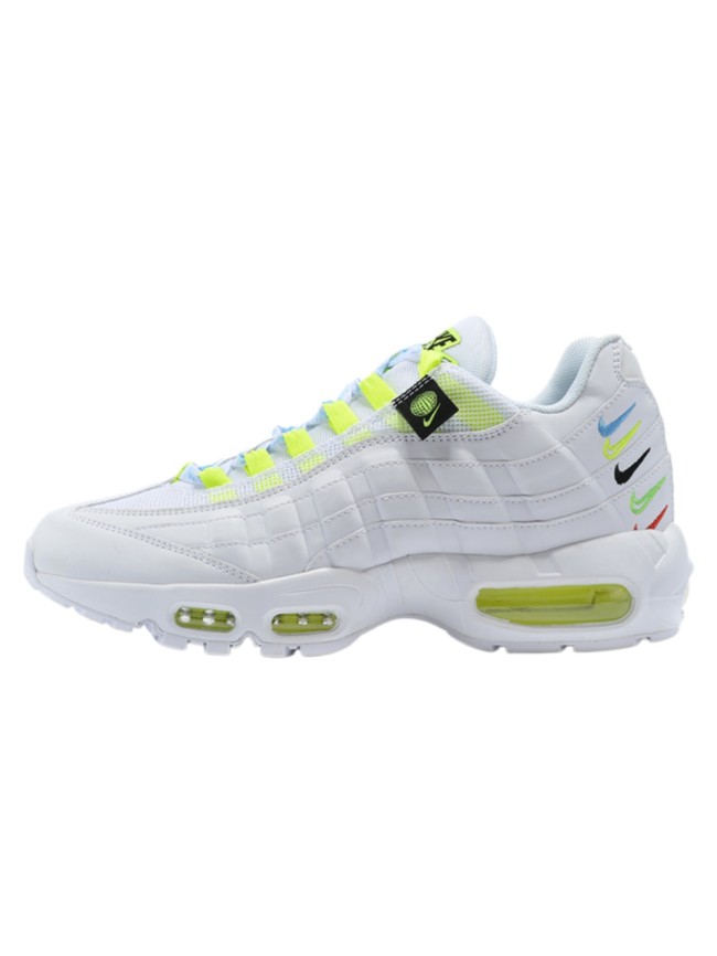 [plus-size shoes]Air Max 95 Black White Swoosh Neon Accent Air Cushion Casual Sneakers 29066056