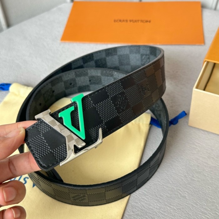 1:1 quality version Colorful Duplex Plaid Monogrammed Buckle Reversible Belt 6 colors【Width 4cm】