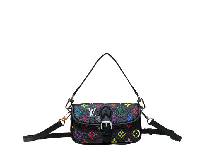 28183425 Embossed Leather Baguette Bag