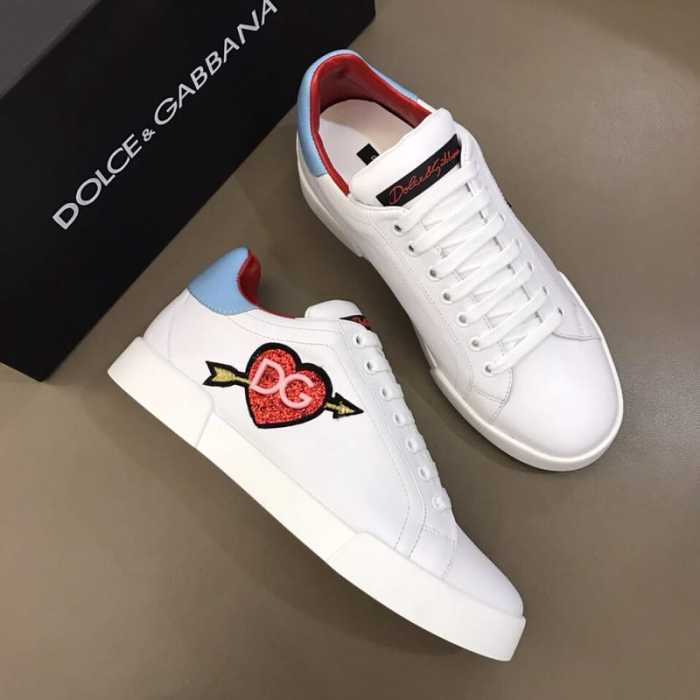 DOLCE    G@BB@N@ WHITE HEART SNEAKERS   DG31