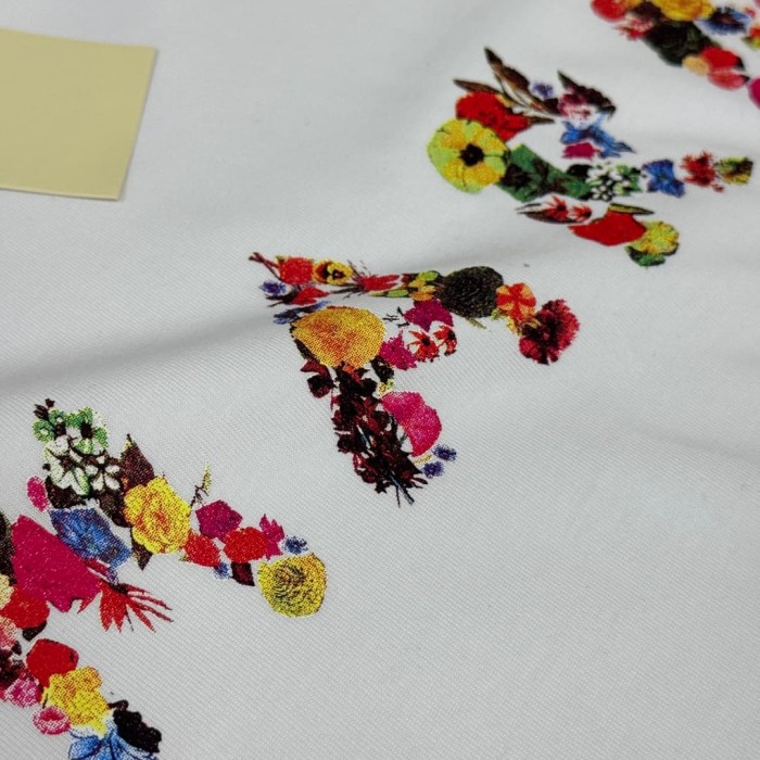 1:1 quality version Colorful Floral Letter Logo Print Tee 2 colors 28997770