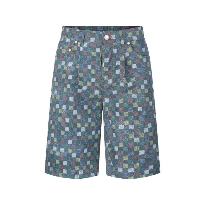 1:1 quality version 27972762 Colorful Checkerboard shirt & shorts set