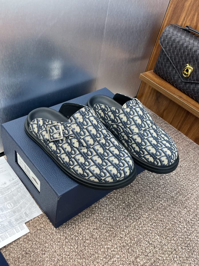 1:1 quality version Aqua Leather Oblique Slippers 2 colors 28691974