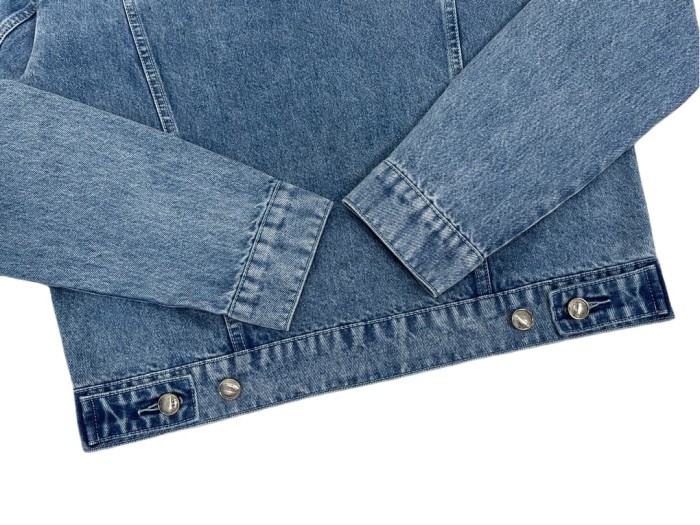 1:1 quality version White Logo Embroidered Blue Denim Jacket 28687458