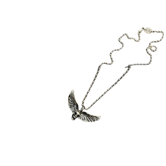 28201149 Wings Skull Necklace