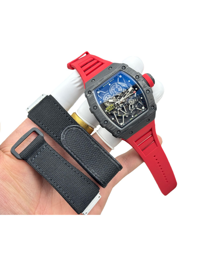1:1 quality version RM 35-02 RAFAEL NADAL Carbon Fiber Automatic Mechanical Skeleton Watch 2 colors【Dial diameter：42mm 】28771545