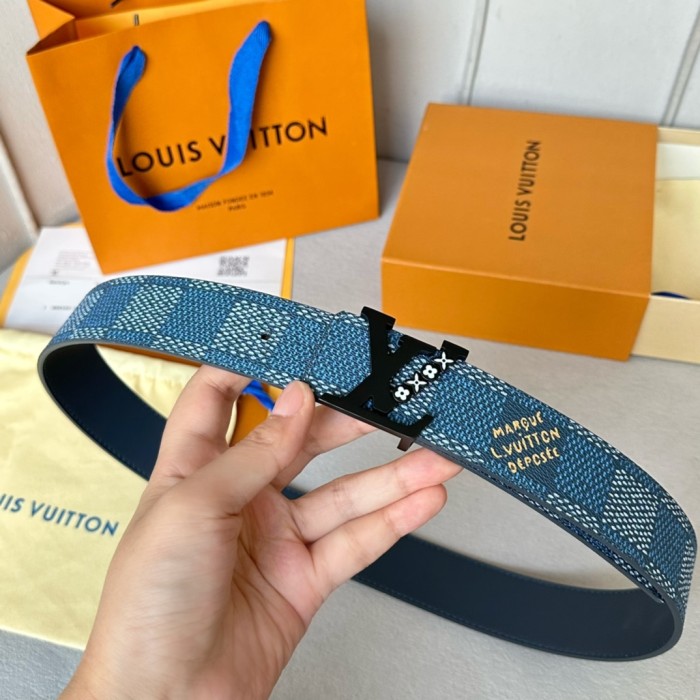 1:1 quality version Colorful Checkered Floral Logo Buckle Belt 10 colors【Width 4 cm】