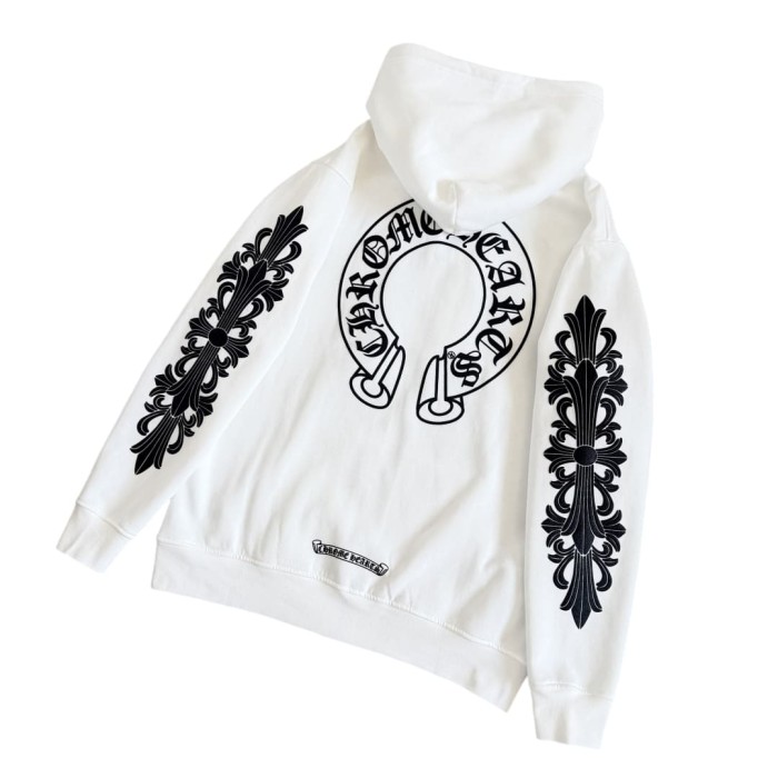 1:1 quality version Horseshoe Flower Arm Print Antique Silver Zipper Hoodie 28893087