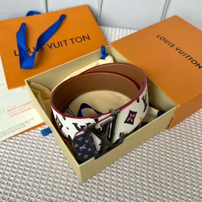 1:1 quality version Full-printed colorful logo metal buckle belt 6 colors【Width 4 cm】