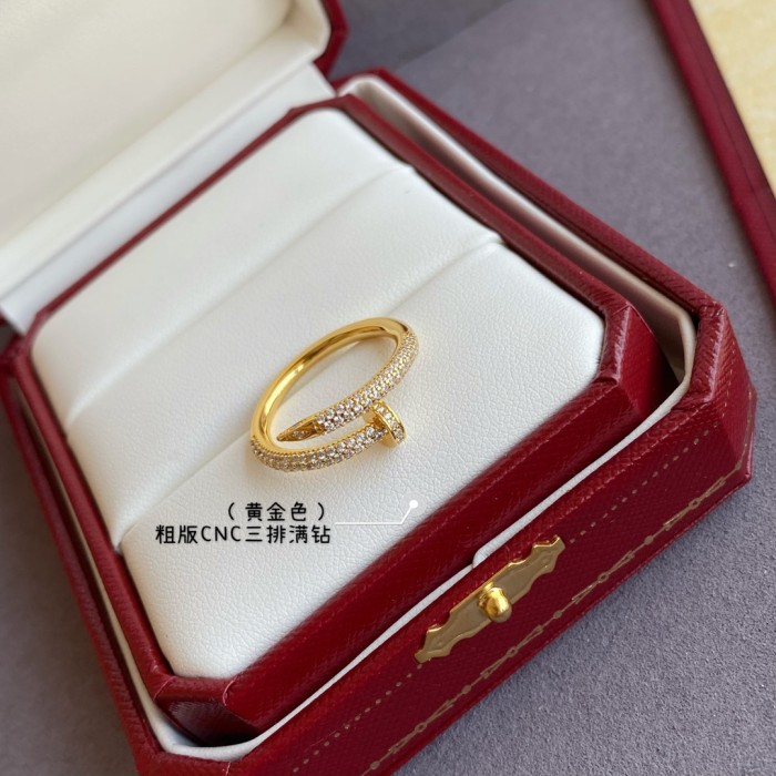 1:1 quality version C@rtier rough version full diamond stud ring