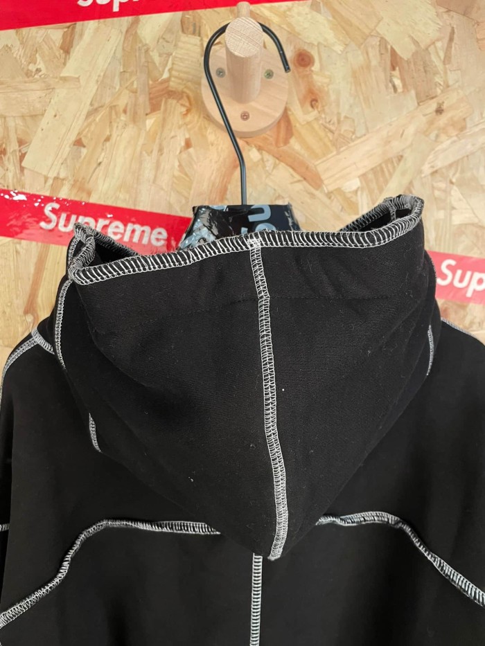1:1 quality version American Street Style Contrast Stitching Flocked Logo Fleece Lined Hooded 29082095
