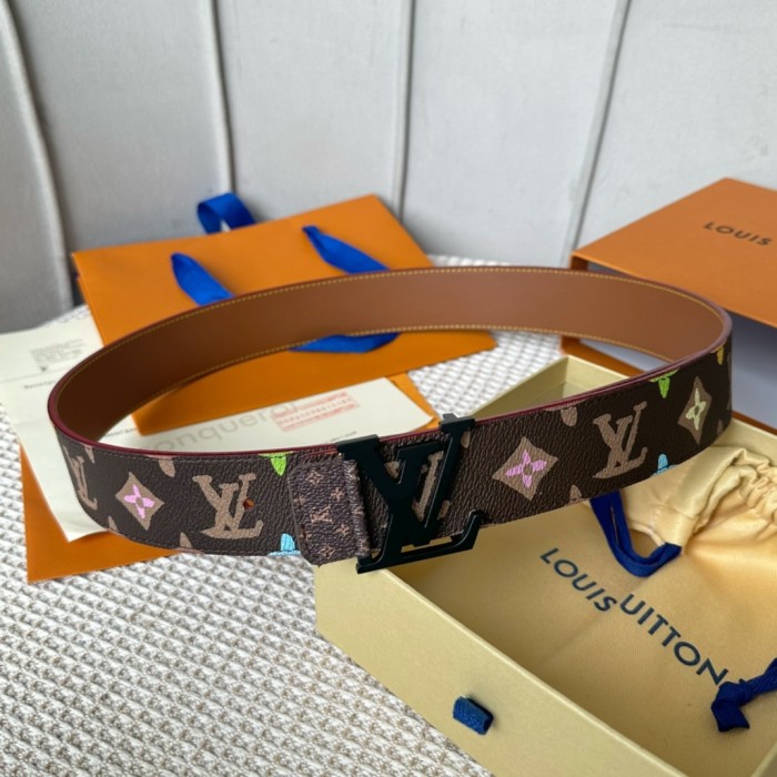 1:1 quality version Full-printed colorful logo metal buckle belt 6 colors【Width 4 cm】
