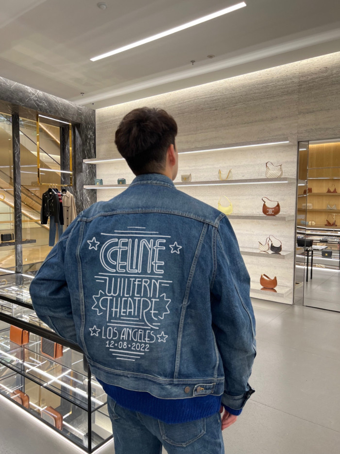 1:1 quality version Classic Coat Collar Embroidered Denim Jacket