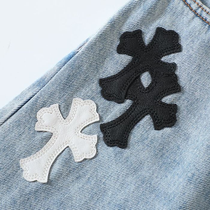 1:1 quality version Black and White Cross Light Blue Jeans 28791698