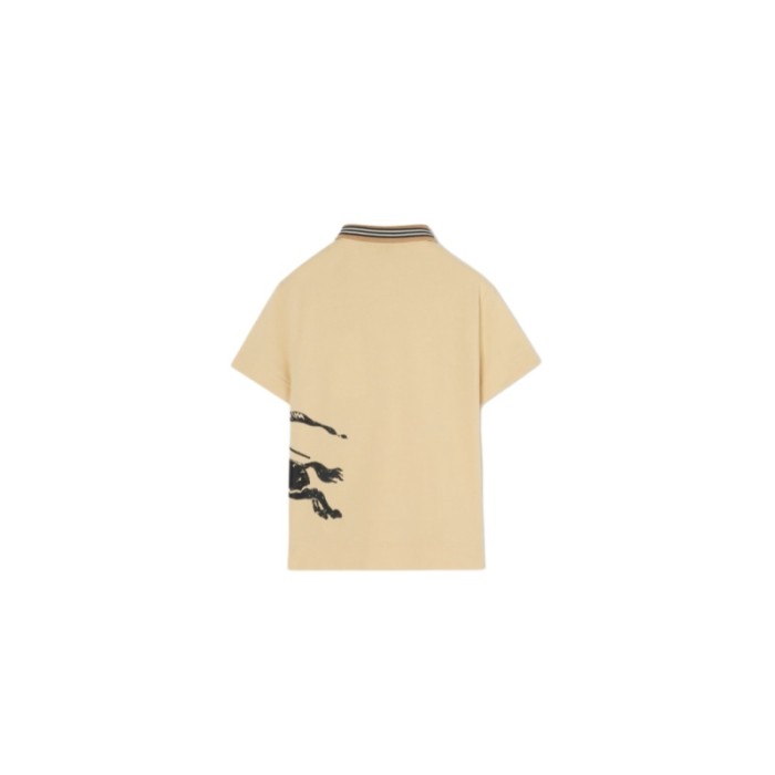 Khaki Jacquard Knight Check Collar Polo Shirt for Kids 29009048
