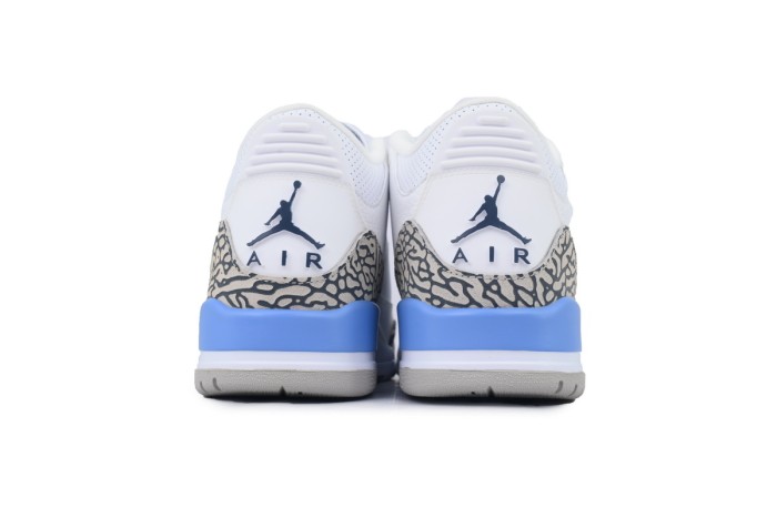 [plus-size shoes]Jordan 3 Mid-Top Men's North Carolina Blue Retro Basketball Shoes 29033474