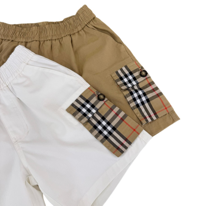 Spliced Checkered Pocket Five-point Shorts for Kids 2 colors 28999229