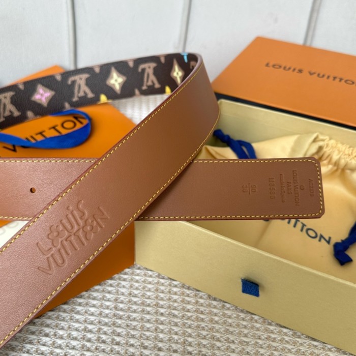 1:1 quality version Full-printed colorful logo metal buckle belt 6 colors【Width 4 cm】