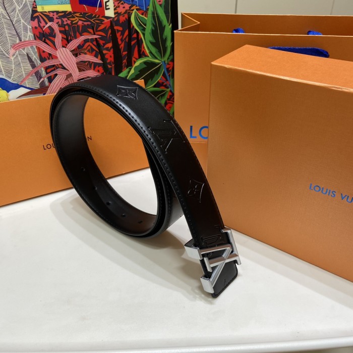 3D Matte Silver Buckle Belt【Width 3.5 cm】28549010