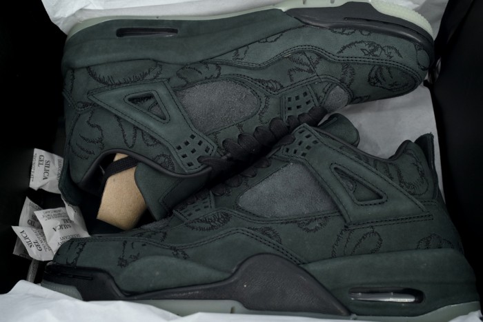 [plus-size shoes] 1:1 quality version Jordan 4  x KAWS Black Suede Casual Shoes 29035157