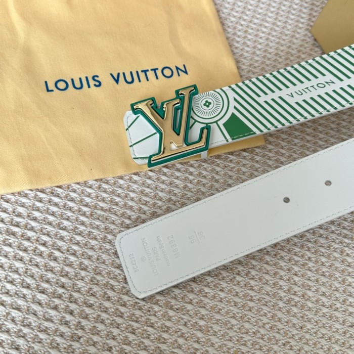 1:1 quality version Two-tone letter logo buckle leather belt 4 colors【Width 4cm】