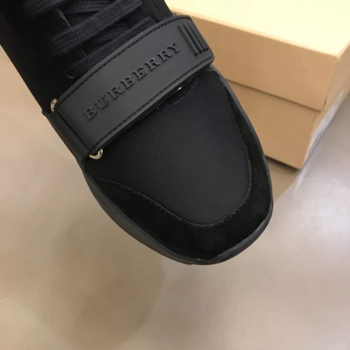 BURB5RRY SUEDE AND NEOPRENE HIGH-TOP SNEAKERS   BBR19