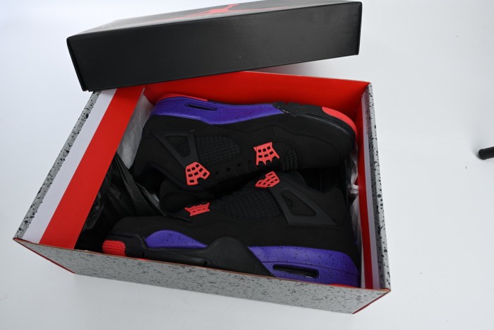 [plus-size shoes]Jordan 4  Raptors  Black & Purple Suede & Mesh Retro Basketball Shoes 29035161